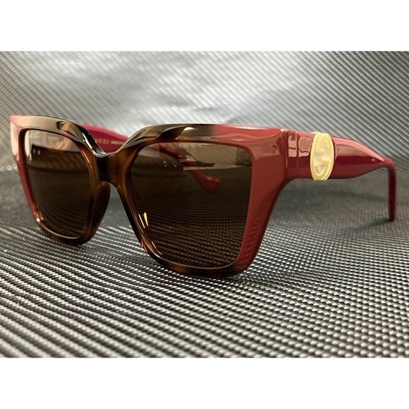 Gucci Havana Cat Eye Womens Sunglasses - Picture 1 of 4